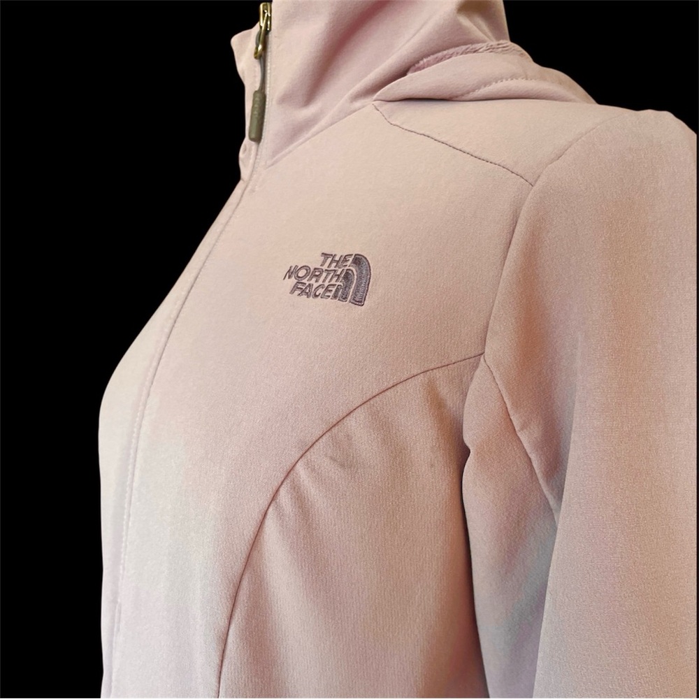 The North Face Womens Small Shelby Raschel Hoodie Jacket Metal Pink Fleece-Lined - Picture 6 of 6